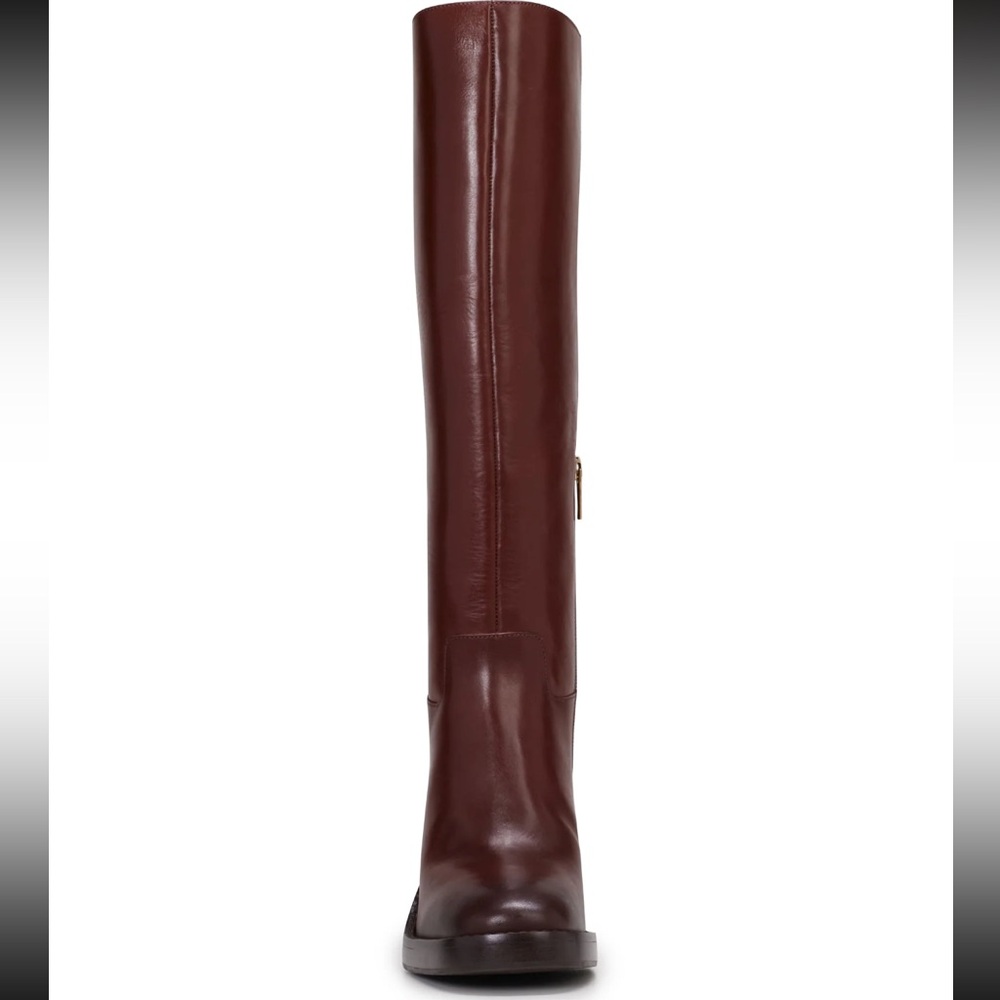 Vince Camuto Gibi Cuero Brown Burgundy Ombré Leather Heel Wide Calf Boot 9.5 NWT - Picture 3 of 6